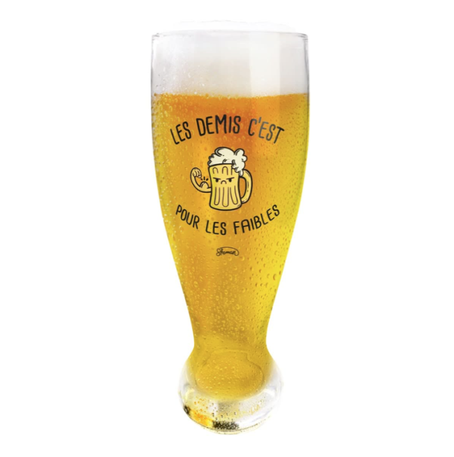 Verre Chope à biere XXL Les demi c'est pour les faibles - La chaise longue