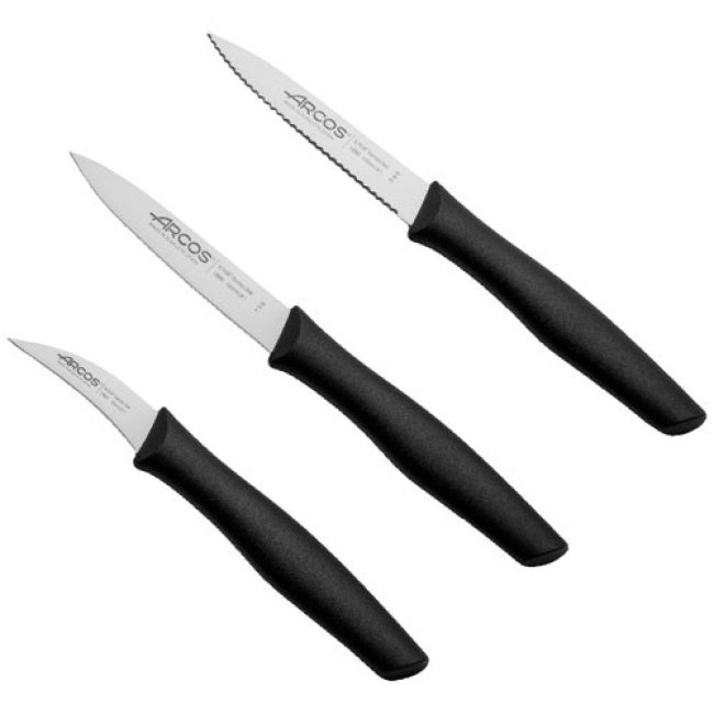 ARCOS Set 3 couteaux de cuisine Noir - Nova Haute Précision Denishop