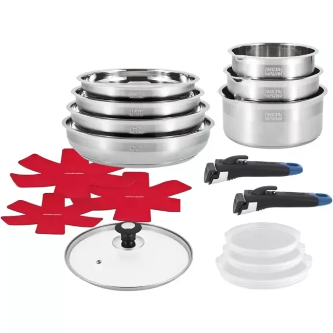 Batterie Cuisine 16 Pièces ARTHUR MARTIN Inox Sans PFOA Induction
