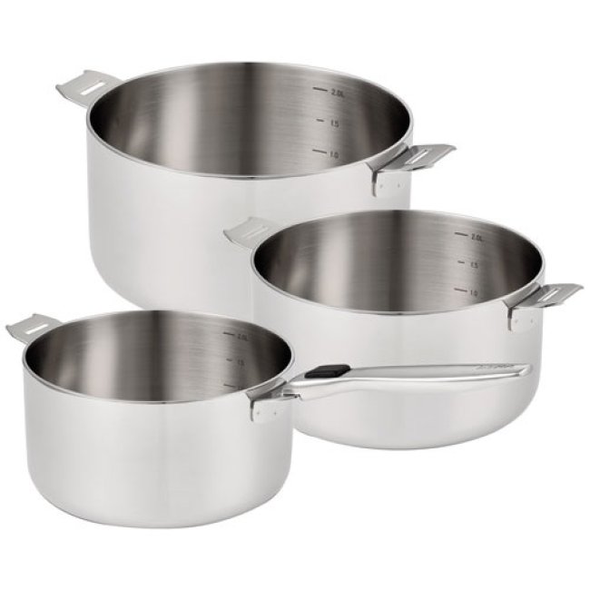 BEKA Série 3 casseroles inox 16 / 18 / 20 cm + poignée - Évolution