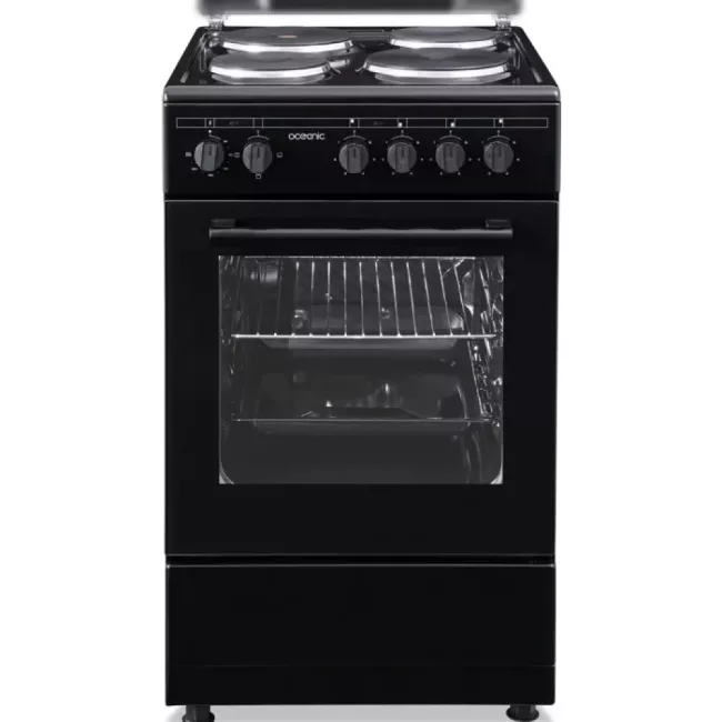 Cuisiniere électrique - OCEANIC - OCEACE5060B - 4 feux - 6800 W - L49,8 x P61 x H 86 cm - Noir