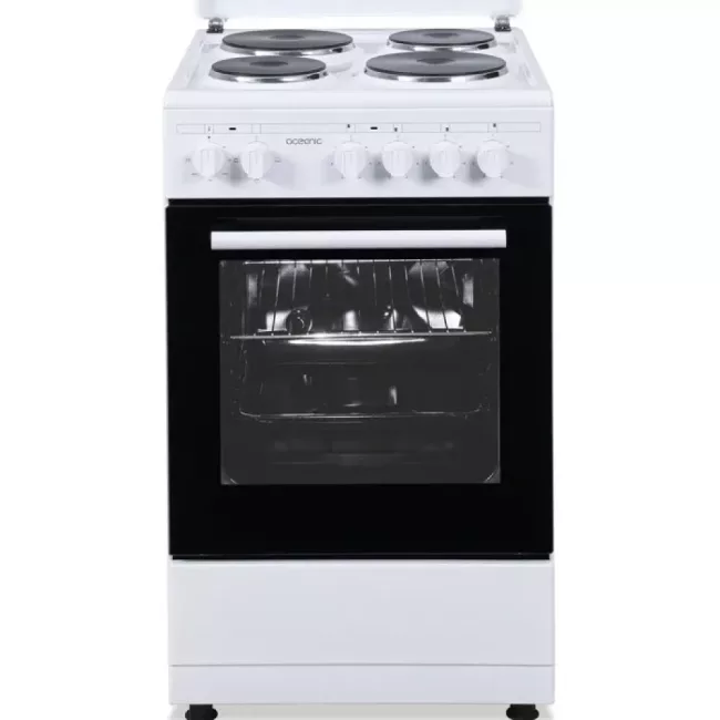 Cuisiniere électrique - OCEANIC - OCEACE5060W - 4 feux - 6800 W - L49,8 x P61 x H 86 cm - Blanc