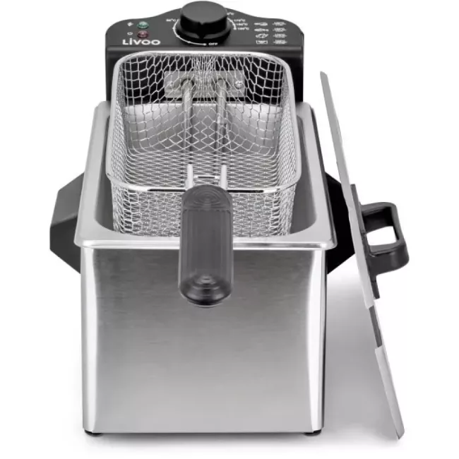 Friteuse Électrique Inox LIVOO DOC216 Cuve Amovible 3L 2000W Denishop