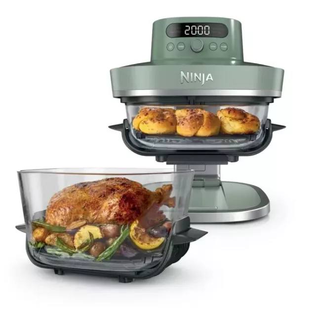 Friteuse sans Huile en Verre NINJA CRISPi Pro 5.7L + 2.3L 2100W Vert Sauge Denishop