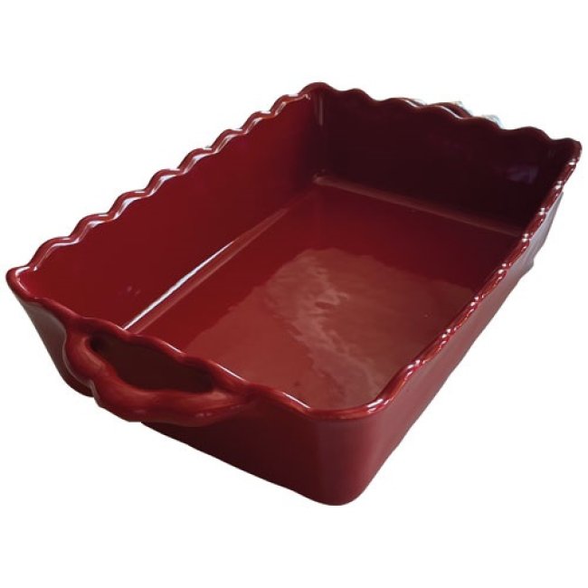 TABLE ET COOK Plat rectangle 32,7 x 19 cm Rouge - Festonné Maria