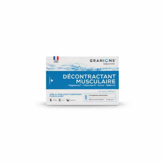 Boîte de 30 ampoules décontractantes musculaires pour soulager les courbatures