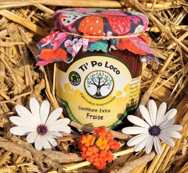 Confiture artisanale Extra Fraise cuite au chaudron Tipo Loco