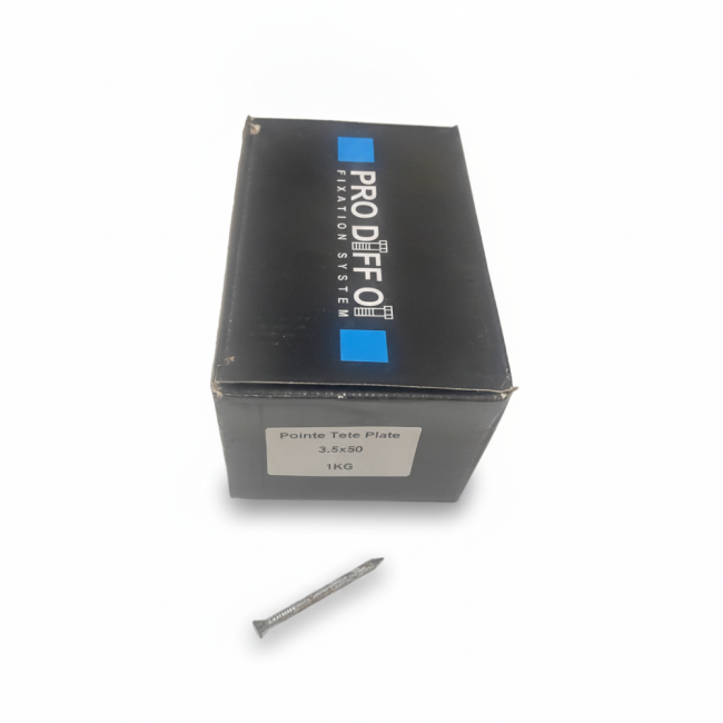 Boîte De 1kg De Clous En Acier 3.5mm X 50mm Pour Aluminium