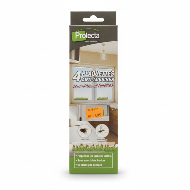 Plaquettes Anti-mouches Adhésives Pour Vitres - Protecta
