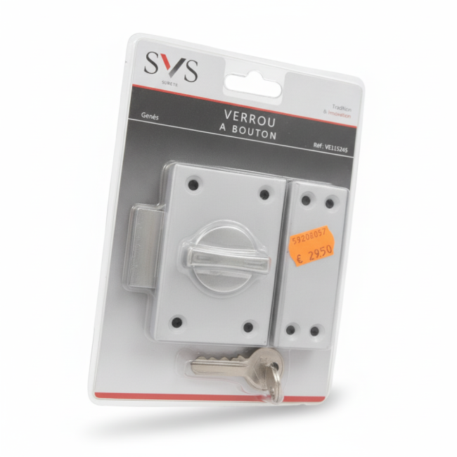 Verrou à Bouton SVS En Acier Avec Clés - Sécurité Optimale