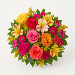 Cœur En Joie - Bouquet Rond Multicolore Pétillant