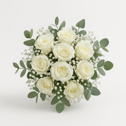Éveil Céleste - Bouquet De Roses Blanches