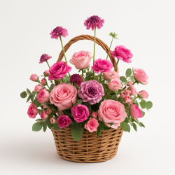 Sympathie Partagée - Panier Champêtre Camaïeu Rose