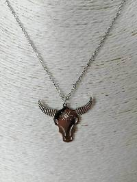 Collier Tête De Buffle En Acier