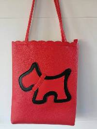Sac à Main Rouge Motif Chien